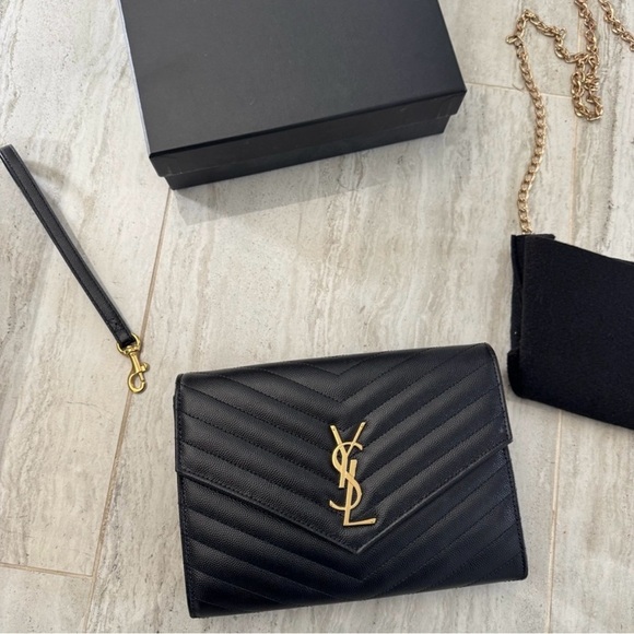 Saint Laurent Leather Clutch - Picture 2 of 5